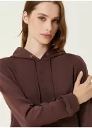 Kapüşonlu Mini Elbise Bordo Mini Elbise