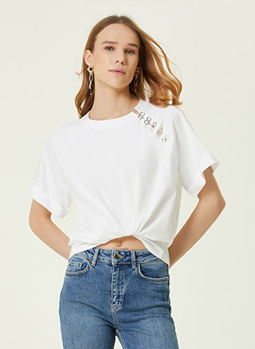 Slim Fit Kırık Beyaz T-shirt